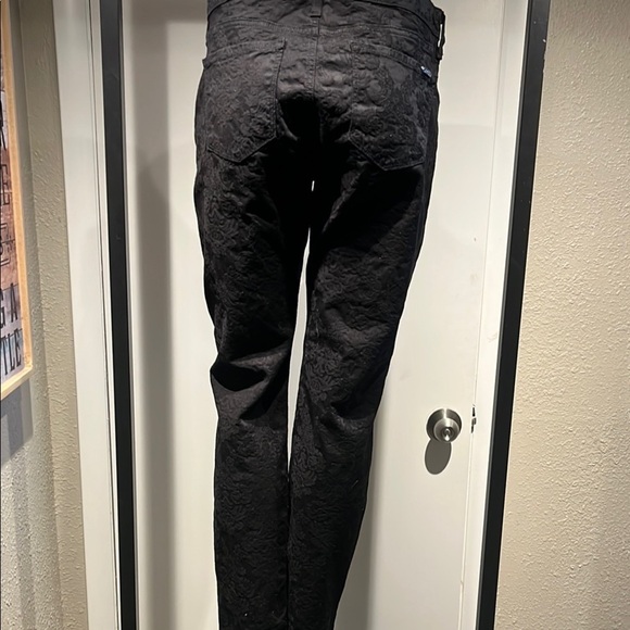 Black Straight Leg Jeans jacquard look - Picture 8 of 11